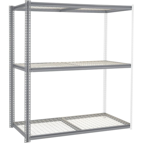 Global Industrial High Cap. Add-On Rack 72Wx36Dx60H 3 Levels Wire Deck 1000 Lb. Per Level GRY 581065GY - main